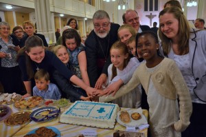 Cutting the confirmation cake