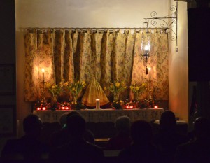 The Altar of Repose at the start of the watch of the Passion